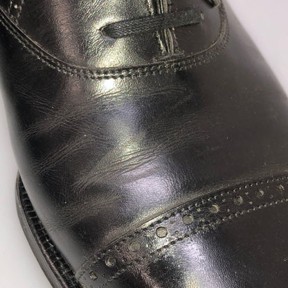 ジョンロブ レザーシューズ フィリップ2 パンチドキャップトゥ 7000ラスト カーフ メンズ サイズUK7E ブラック JOHN LOBB ビジネスシューズ 約25.5cm【LA】【中古】