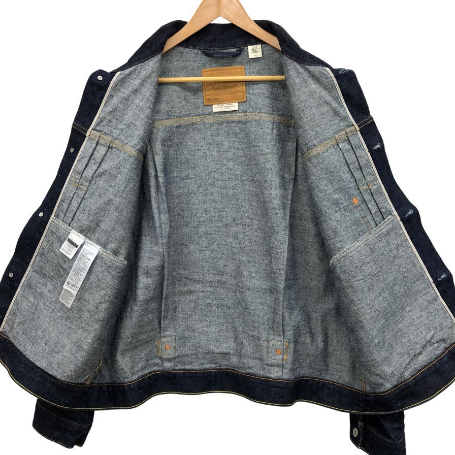 極美品◆リーバイス プレミアム デニムジャケット トラッカージャケット A31740002 ファーストタイプ バックバックル ブルー サイズL メンズ Levi's 【AFB7】