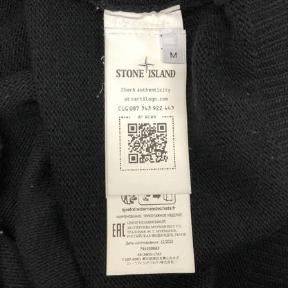 美品◆ストーンアイランド クルーネックニット ウール ブラック メンズ サイズM Stone Island 【AFB33】