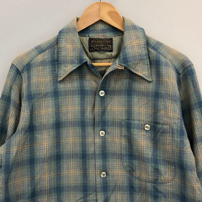 中古◆ペンドルトン 70S チェックシャツ ブルー系 SIR PENDLETON メンズ サイズM PENDLETON 【AFB17】