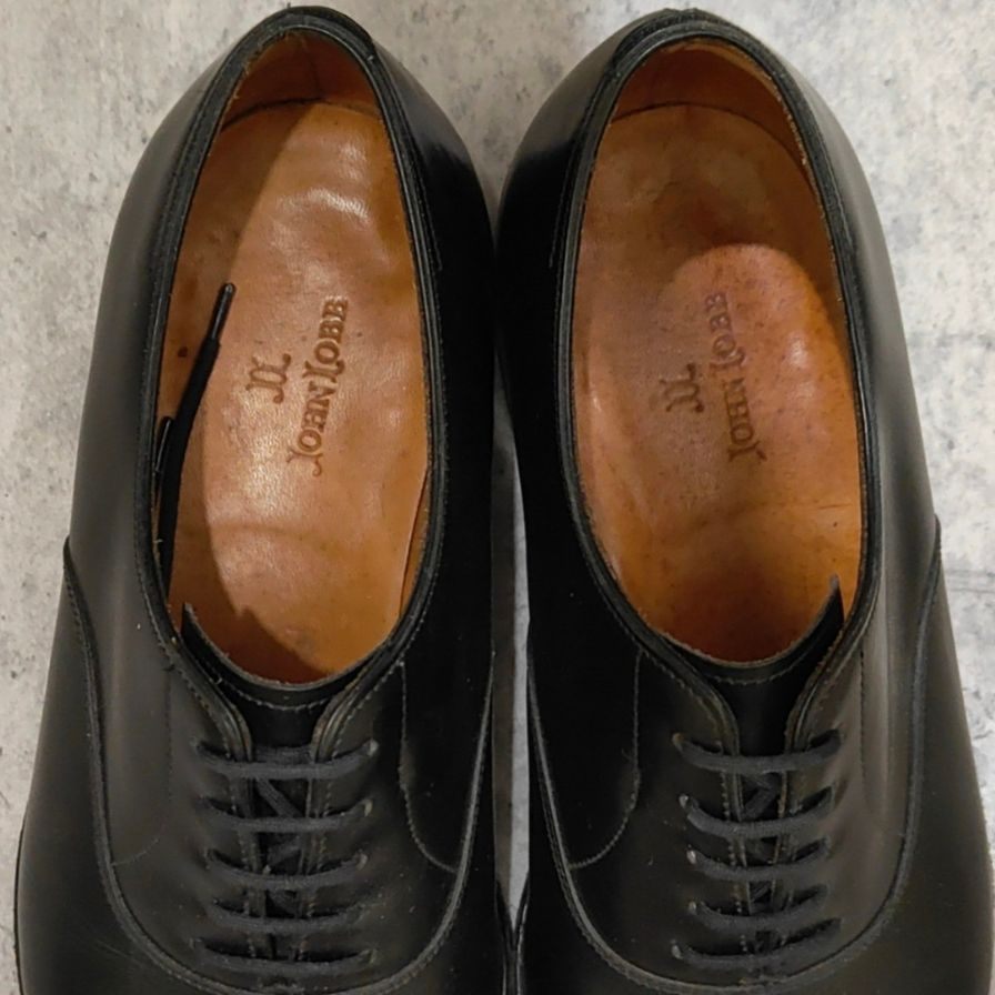 ジョンロブ レザーシューズ グロウナー Sスタンプ セミブローグ ブラック 8695ラスト サイズUK5.5E JOHNLOBB ビジネスシューズ 約24.0cm【LA】【中古】