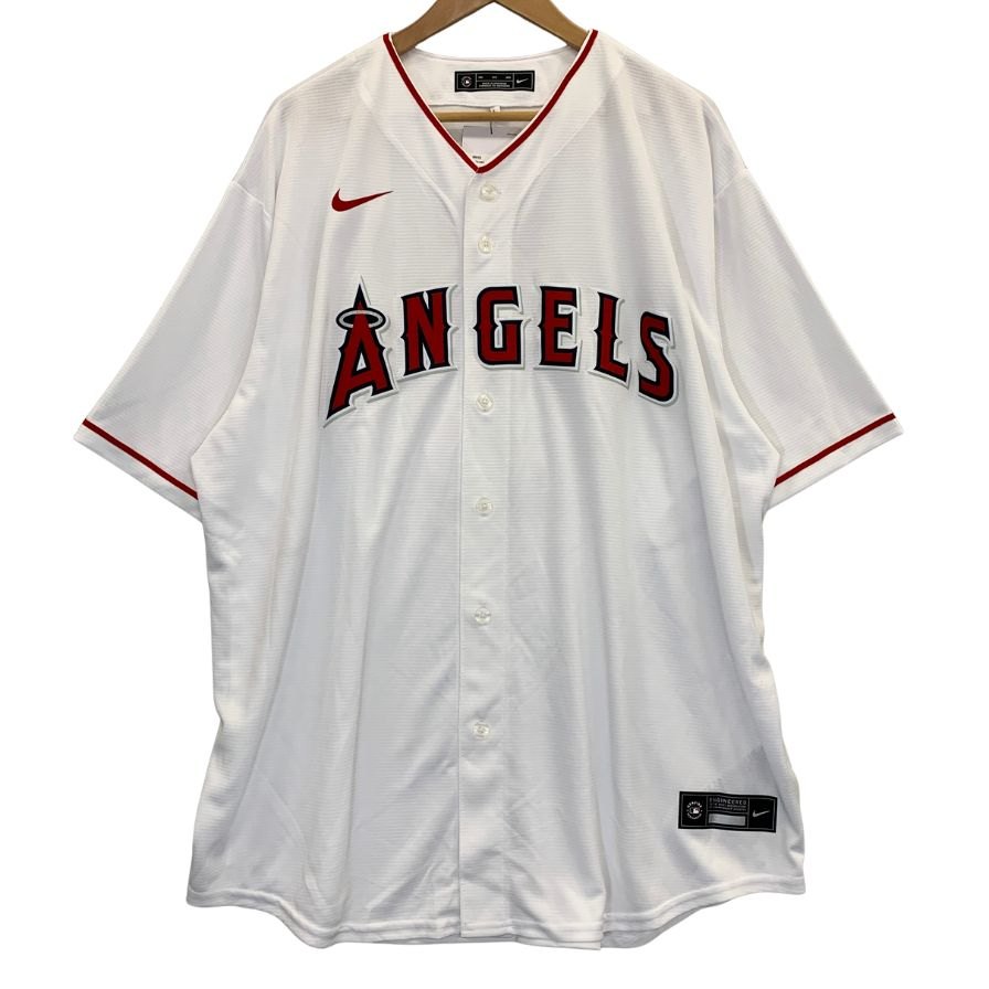 ナイキ レプリカユニフォーム ロサンゼルス エンジェルス 17番 大谷翔平 野球 ベースボール ホワイト メンズ サイズXXL NIKE MLB【AFB6】【中古】