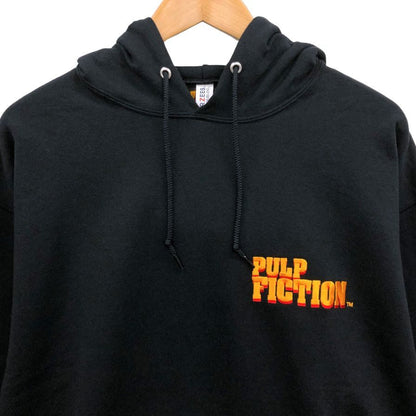 極美品◆ワコマリア×パルプフィクション  パーカー プルオーバー コットン ブラック サイズL メンズ WACKO MARIA × PULP FICTION 【AFB19】
