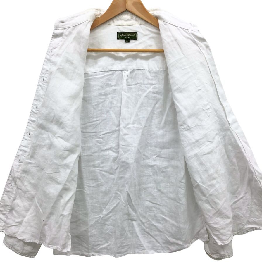 中古◆エディーバウアー リネンシャツ ホワイト サイズPM レディース 麻 長袖シャツ Eddie Bauer 【AFB15】