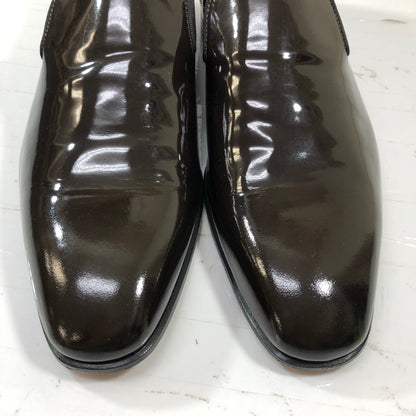 フェランテ スリッポン パテントレザー ダークブラウン メンズ サイズ7 FERRANTE 約25.5cm【AFD15】