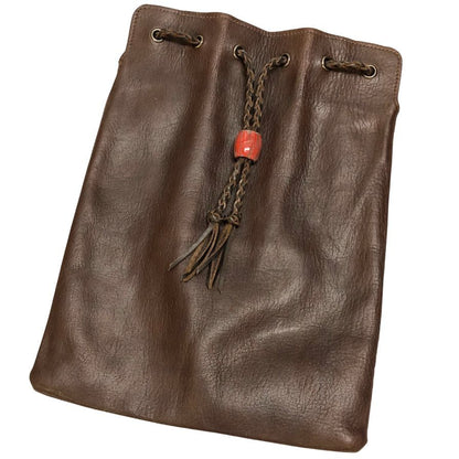 シュガー レザーバッグ 巾着型 ブラウン系 クラフトレザー SUGAR【AFE3】