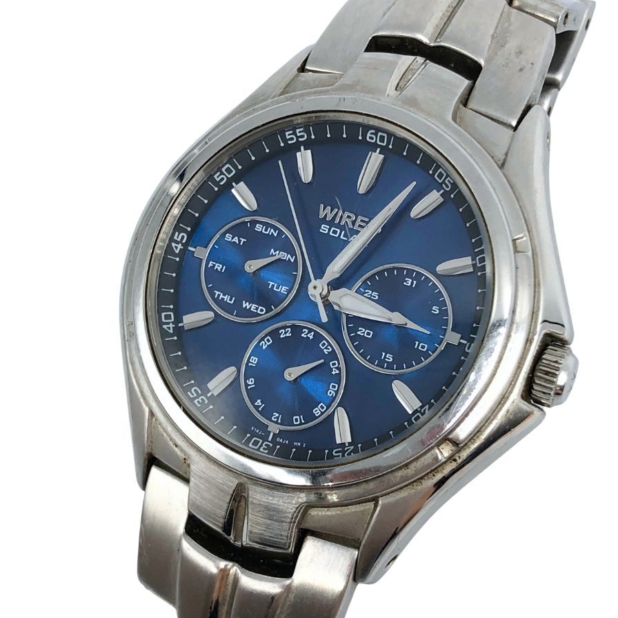 セイコー 腕時計 ワイアード V14J-0AS0 クオーツ アナログ カレンダー ブルー文字盤 ステンレススチール メンズ WIRED SEIKO【AFI12】