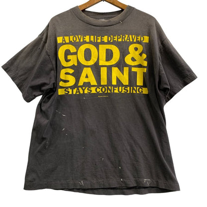 極美品◆セントマイケル 26SS 半袖Tシャツ ダメージ加工 グレー メンズ サイズS SM-MK8-0000-004 SAINT MICHAEL 【AFB35】