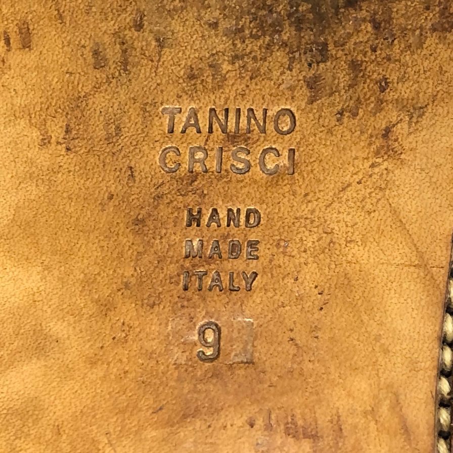 タニノクリスチー レザーシューズ ウイングチップ 128057 カーフ ブラウン サイズ9 メンズ TANINO CRISCI 約27.5cm【AFC2】