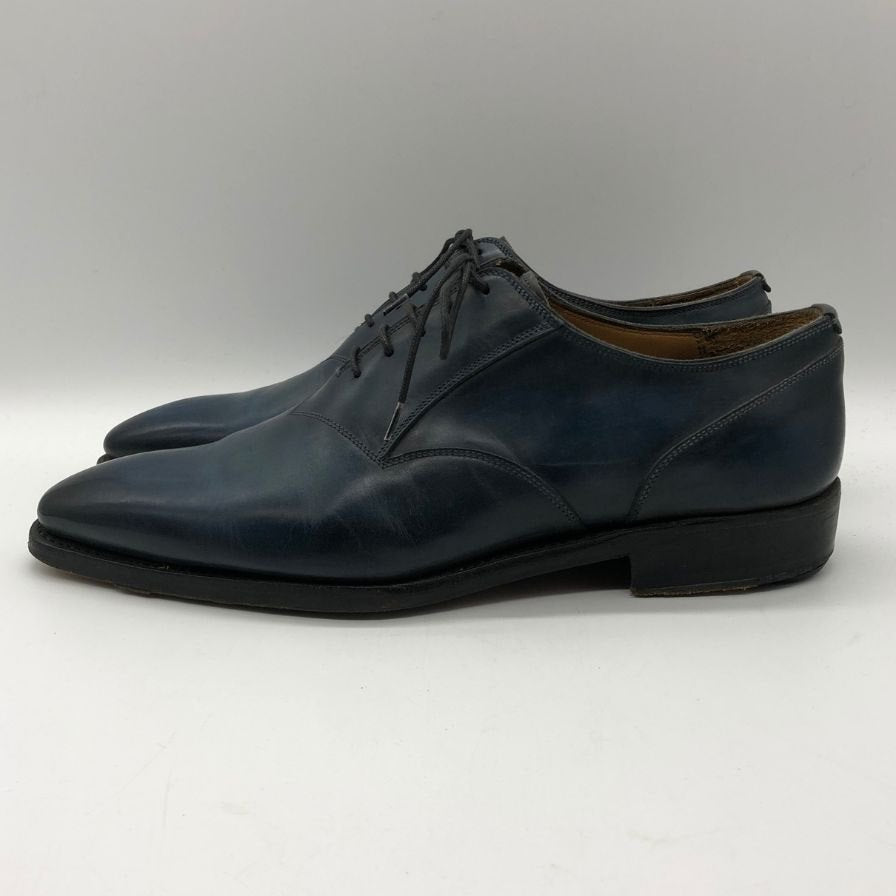 ナポリターノ カーフレザー プレーントゥ レースアップシューズ メンズ サイズ6.5 ネイビー Napolitano 約25.0cm【AFD15】