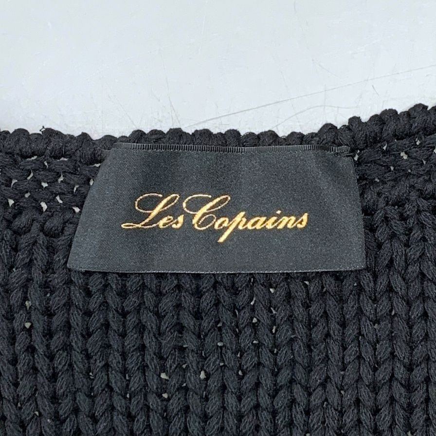 極美品◆レ コパン ハイゲージニット ブラック サイズL レディース LES COPAINS made in italy 【AFB42】