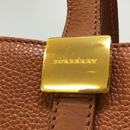 バーバリー ミニハンドバッグ シボ革 レディース ブラウン ゴールド BURBERRY【AFE12】