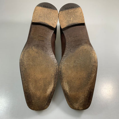 プラダ レザーシューズ  ローファー 2256 スクエアトゥ ブラウン メンズ サイズ6.5 PRADA 約25.5cm【AFD4】