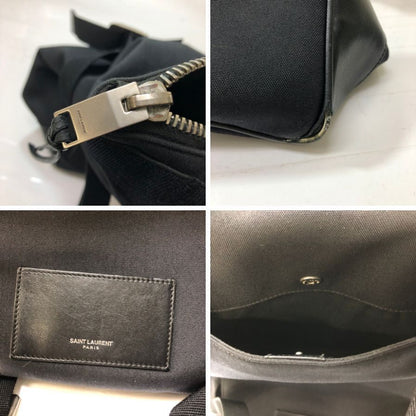 サンローランパリ リビングトン キャンバス×レザー バックパック 484172 ブラック SAINT LAURENT PARIS【AFE5】