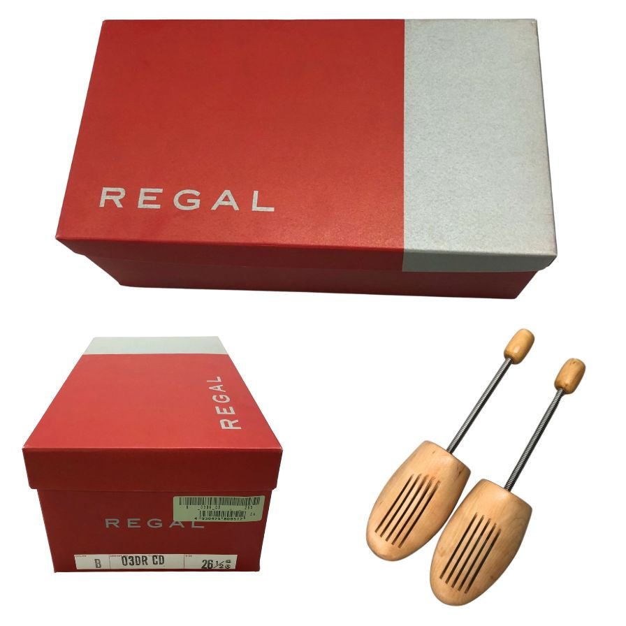 リーガル レザーシューズ O3DR ウィングチップ ブラック メンズ 26ハーフ REGAL 約26.0cm【AFD8】