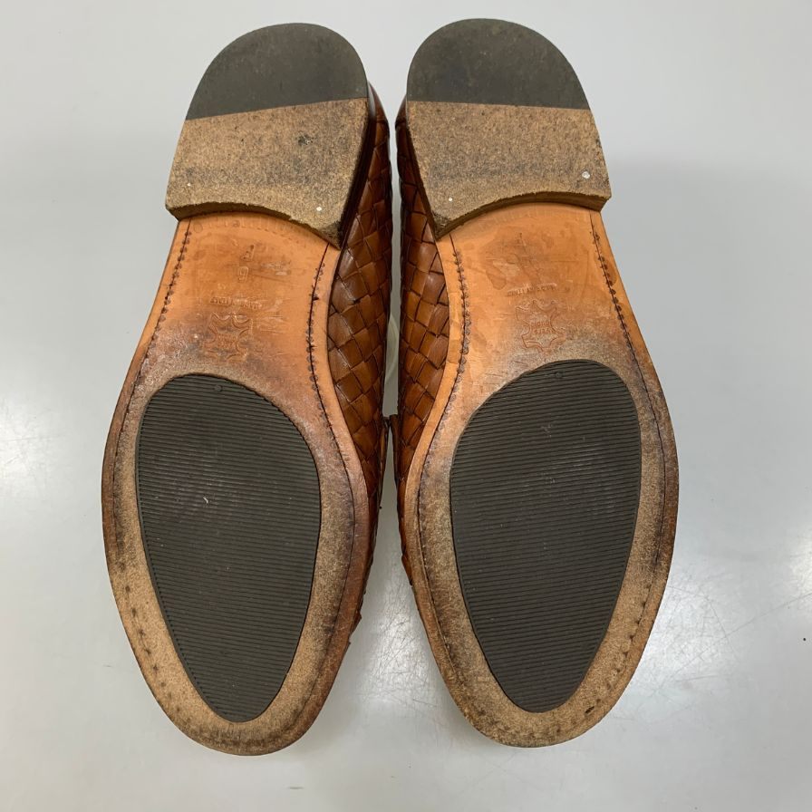 ジョセフチーニー ローファー 編み込 ブラウン  メンズ サイズUK6 JOSEPH CHEANEY 約25.0cm【AFC1】
