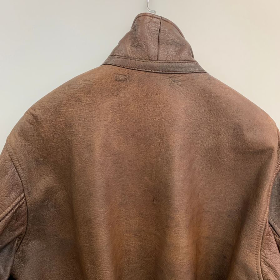 中古◆ウィリス＆ガイガー レザージャケット A-2 TALONジップ MADE IN USA サイズ44 メンズ ブラウン Willis & Geiger,INC 【AFG1】