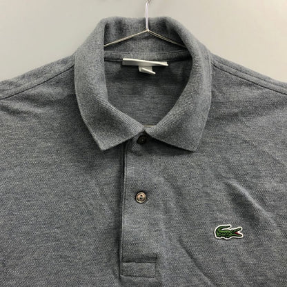 美品◆ラコステ ポロシャツ ロングスリーブ メンズ グレー系 サイズ2 CLASSIC FIT LACOSTE 【AFB9】