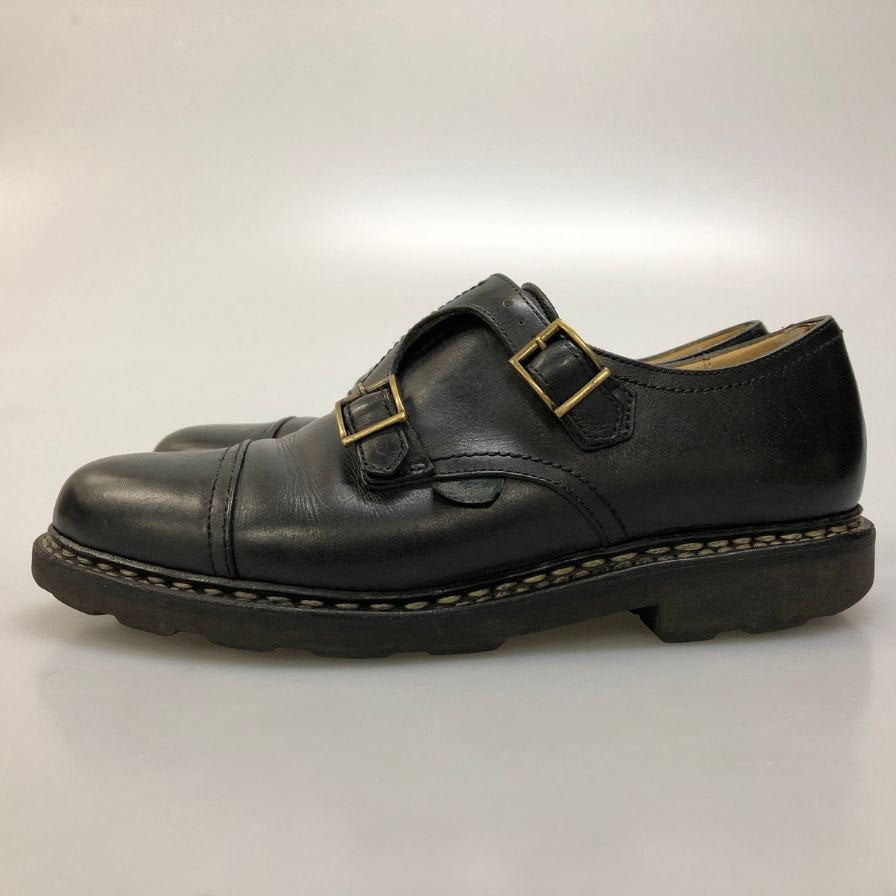 パラブーツ レザーシューズ ダブルモンクストラップ ウィリアム レザー メンズ サイズ5 ブラック Paraboot WILLIAM ビジネスシューズ 約24.0cm【LA】【中古】