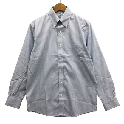 極美品◆ブルックスブラザーズ シャツ ストライプ レギュラー 14ハーフ-32 メンズ サイズ14.5 ブルー BROOKS BROTHERS 【AFB17】