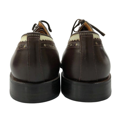 メンズビギ レザーシューズ サイズ25 ブラウン×ホワイト系 MEN’S BIGI 約25.0cm【AFD15】