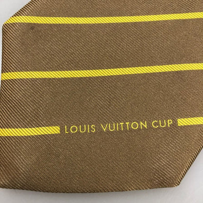 ルイヴィトン ネクタイ シルク100％ ストライプ ブラウン系 LOUIS VUITTON【AFI27】