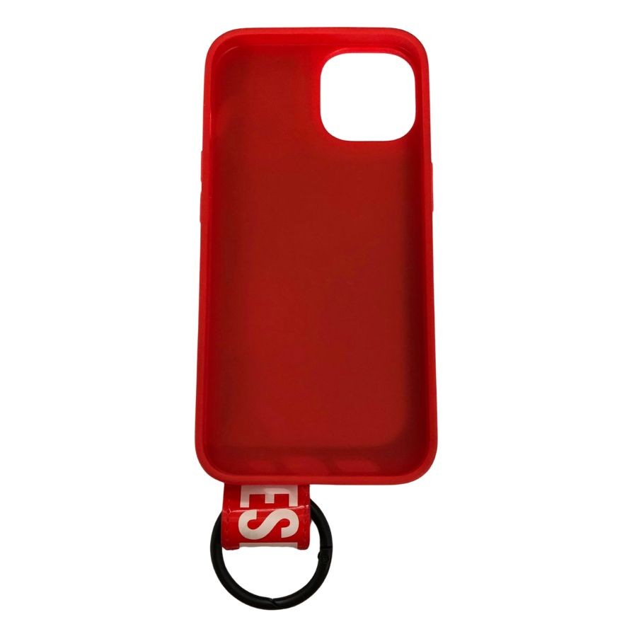 ディーゼル スマホケース iPhone 14 ハンドストラップ 51496 レッド DIESEL Moulded Case