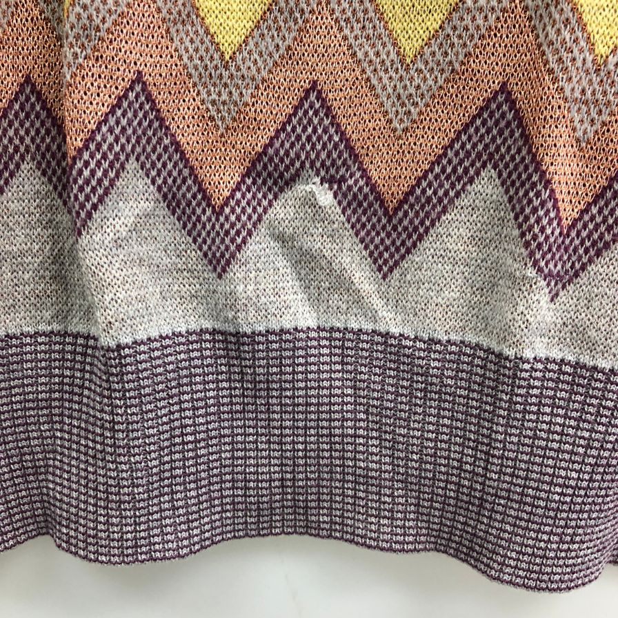 美品◆ミッソーニ カーディガン 総柄 グレー メンズ サイズ52 MISSONI 【AFB12】