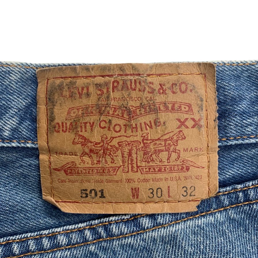 リーバイス デニム 501 90年代  USA製 ボタン裏501 インディゴ メンズ サイズ W30 L32 LEVI’S 【AFB48】