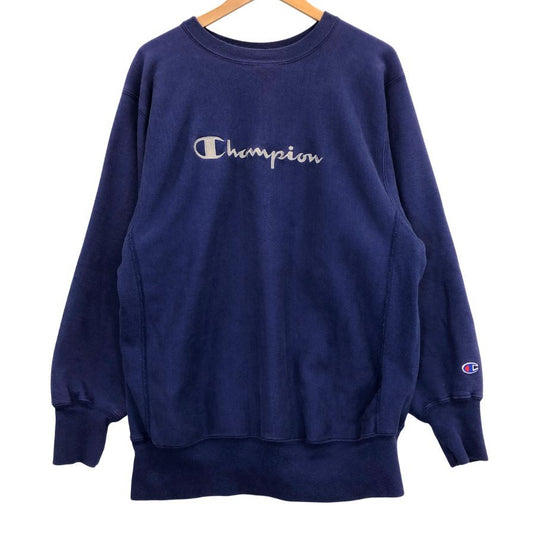 中古◆チャンピオン リバースウィーブ スウェット ロゴ パープル メンズ サイズXL Champion REVERSE WEAVE 【AFB18】