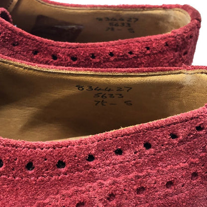 トリッカーズ スエード バートンフルブローグ 5633 メンズ サイズ7.5 レッド Tricker's 約26.0cm【PTM3】