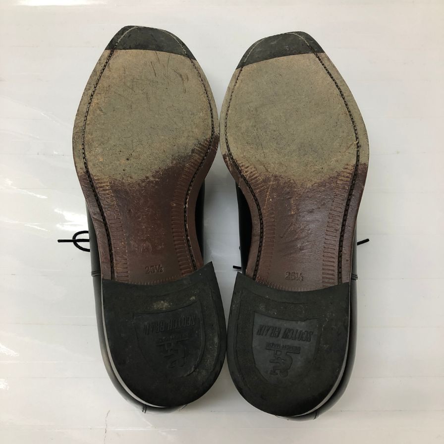 スコッチグレイン パンチドキャップトゥ 内羽根 レザーシューズ  ブラック ラスト746 サイズ25ハーフ SCOTCH GRAIN 約25.5cm【AFD12】