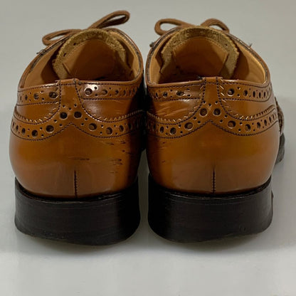 チャーチ バーウッド ウイングチップ ポリッシュドバインダーカーフ ブラウン UK65F Church's ビジネスシューズ 約24.5cm【LA】【中古】