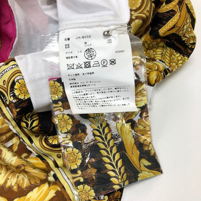 美品◆ジュンヤ ワタナベ コムデギャルソン×ヴェルサーチ カットソー 総柄 切り替え チェーン付き サイズXS JUNYA WATANABE COMMEdesGARCONS×VERSACE 【AFB36】