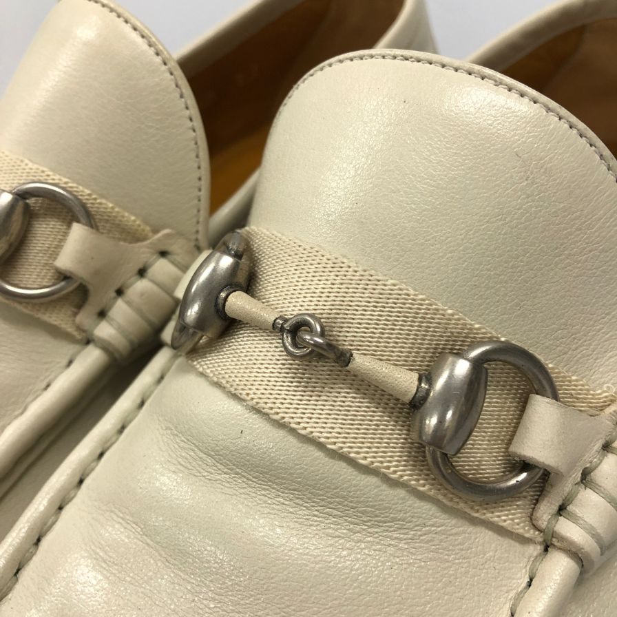 グッチ ビットローファー 174325 メンズ ホワイトサイズUK4.0 GUCCI 約23.0cm【AFC3】