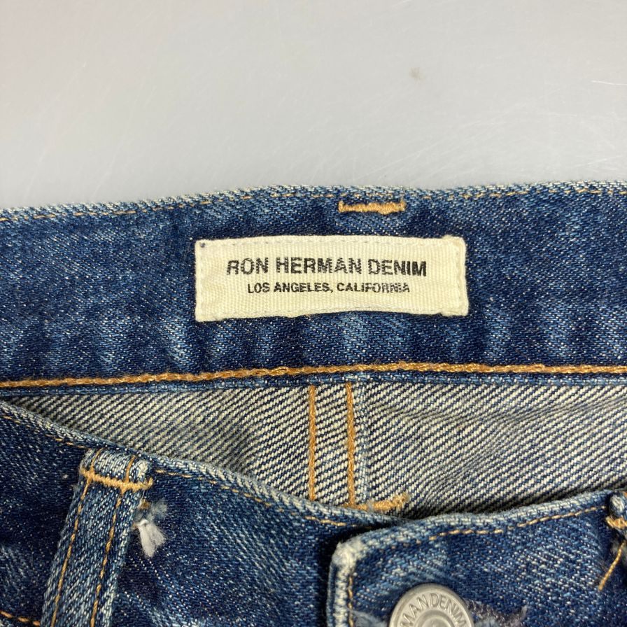 ロン ハーマン デニム パンツ ダメージ加工 USA製 セルビッジ 青耳 メンズ サイズ31 インディゴ Ron Herman Denim 【AFB12】