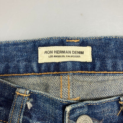 ロン ハーマン デニム パンツ ダメージ加工 USA製 セルビッジ 青耳 メンズ サイズ31 インディゴ Ron Herman Denim 【AFB12】