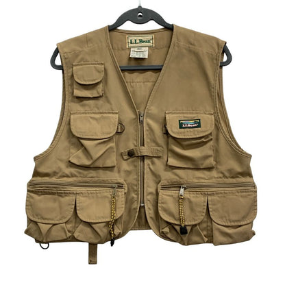 中古◆エルエルビーン フィッシングベスト コットン ベージュ サイズS L.L.Bean 【AFB35】