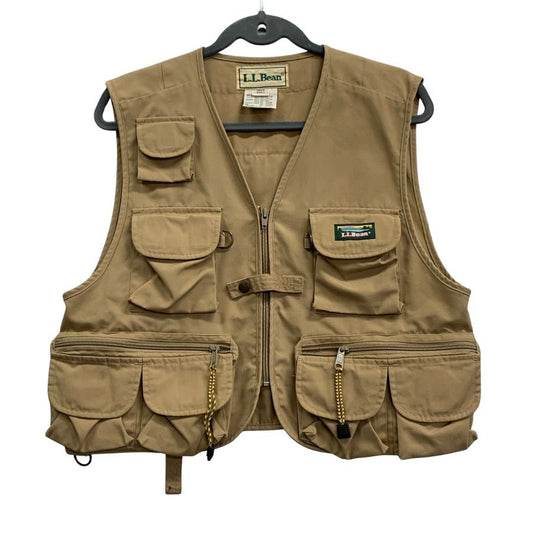 中古◆エルエルビーン フィッシングベスト コットン ベージュ サイズS L.L.Bean 【AFB35】