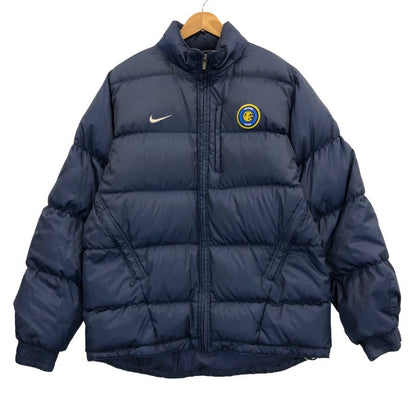 美品◆ナイキ ダウンジャケット インテル ロゴワッペン メンズ サイズM ネイビー NIKE 【AFA9】