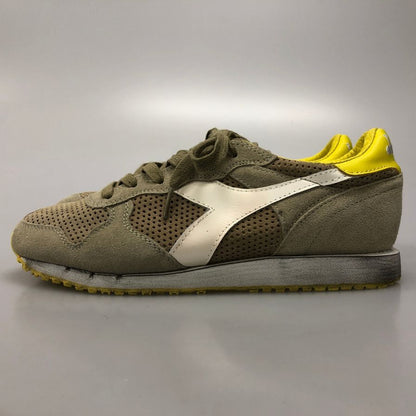 ディアドラ ヘリテージ トライデント カモ パーフォレーション スニーカー ナイロン メンズ ベージュ イエロー サイズUK7 diadora HERITAGE 約25.5cm【AFD15-2】
