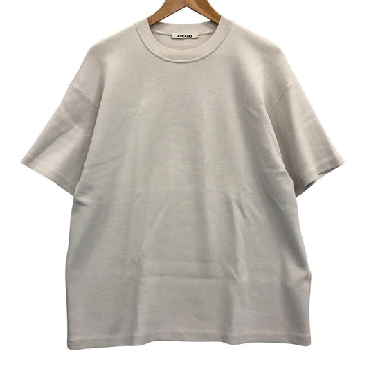 美品◆オーラリー ニット サマーニット Tシャツ 半袖 ウール ポリエステル グレー系 サイズ3 メンズ AURALEE 【AFB34】