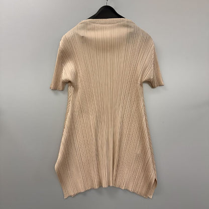 美品◆プリーツプリーズ ワンピース PP53JT112 ポリエステル レディース ベージュ サイズ3  PLEATS PLEASE ISSEY MIYAKE 【AFB5】