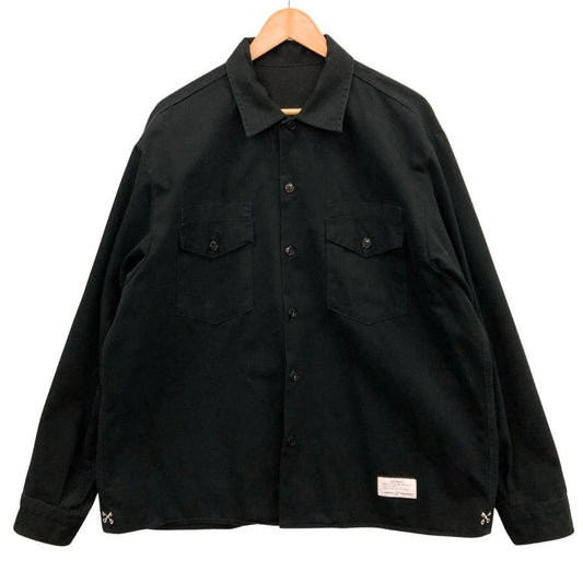 美品◆ユニフォームエクペリメント 長袖シャツ 20AW UE-202009 メンズ サイズ4 ブラック Uniform Experiment 【AFB39】