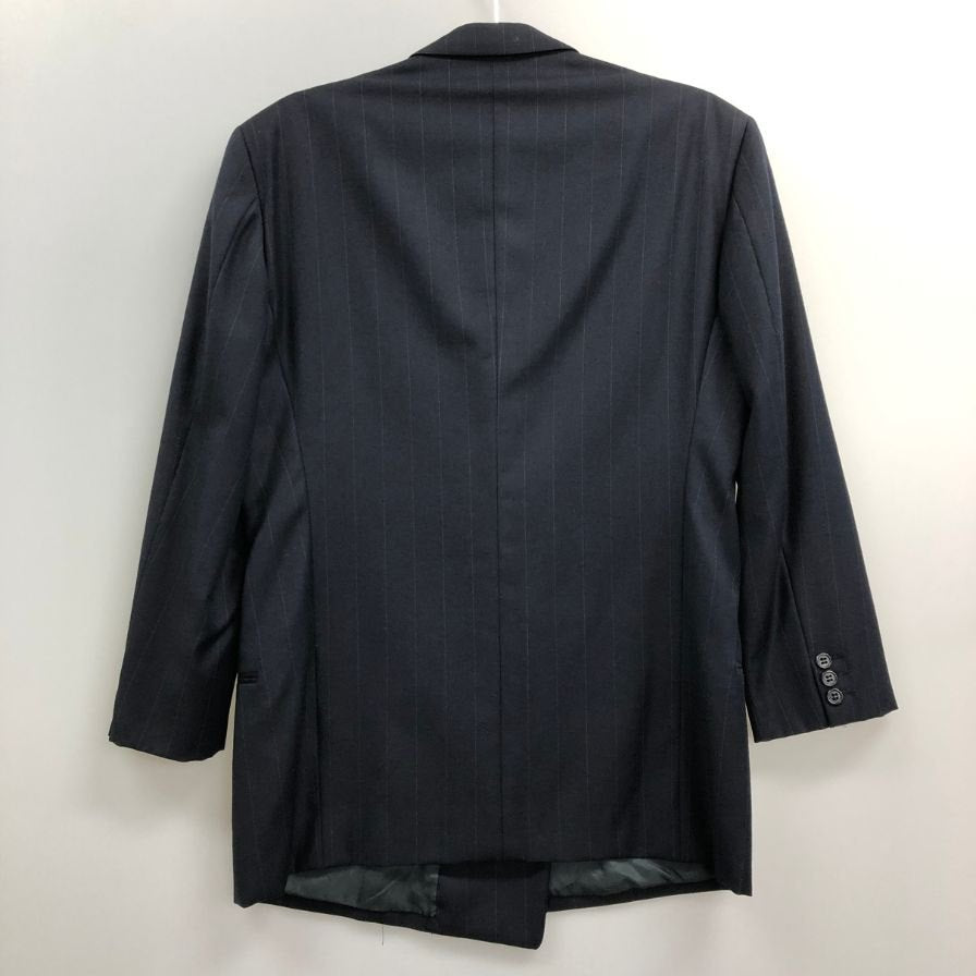 中古■ジョルジオアルマーニ ウール ストライプ ダブルジャケット メンズ サイズ48 ネイビー Giorgio Armani 【AFB46】