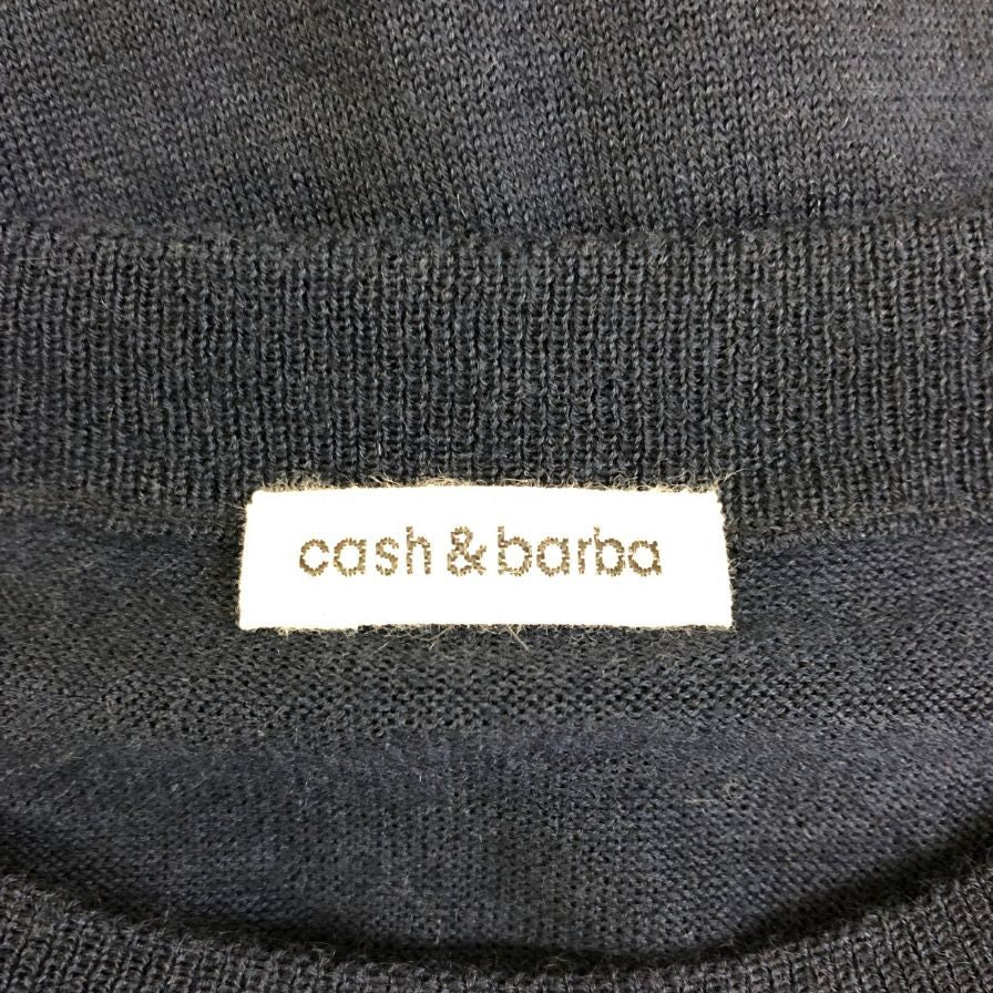 未使用◆キャッシュ＆バルバ カーディガン ウーステッドカシミヤ 150 ネイビー メンズ サイズ2 IMWSW001 Cash&Barba 【AFB17】