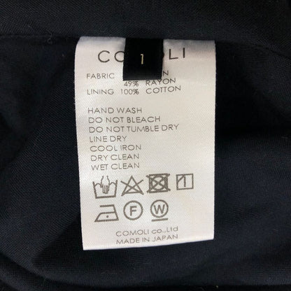 コモリ 19SS ヴィスコースリネン ドローストリングパンツ P01-03007 メンズ サイズ1 ブラック COMOLI 【AFB16】