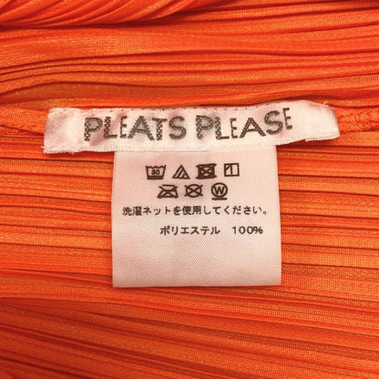 極美品◆プリーツプリーズ イッセイミヤケ ハイネック カットソー PP21-JK111  レディースサイズ 3 オレンジ PLEATS PLEASE ISSEY MIYAKE MADE IN JAPA 【AFB14】