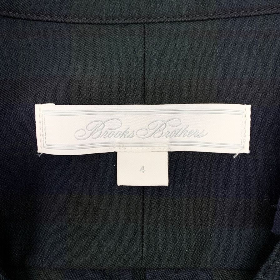 極美品◆ブルックスブラザーズ シャツ  ワンピース 長袖 チェック レディース サイズ4 グリーン系  BROOKS BROTHERS 【AFB45】