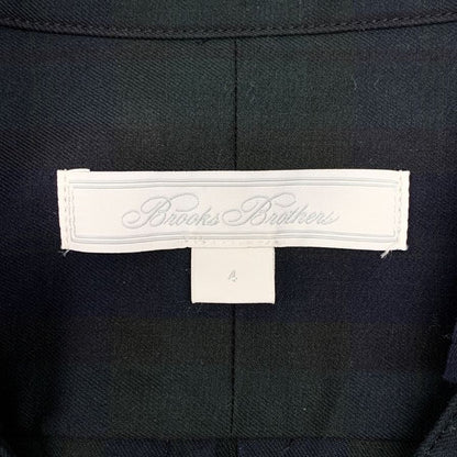 極美品◆ブルックスブラザーズ シャツ  ワンピース 長袖 チェック レディース サイズ4 グリーン系  BROOKS BROTHERS 【AFB45】